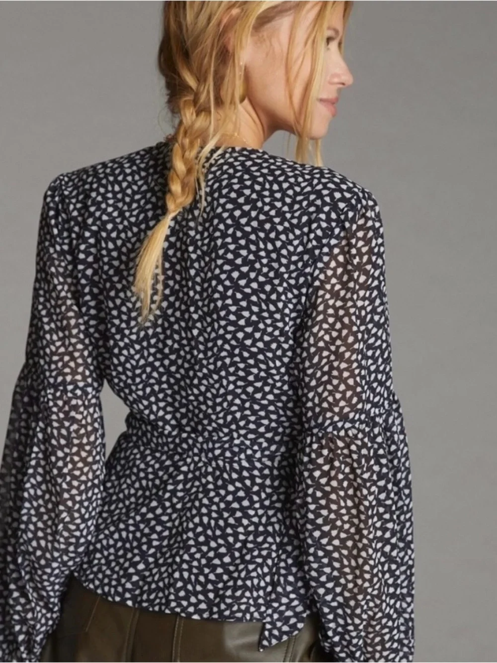 Porridge (Anthropologie) Puff-Sleeved Wrap Blouse
